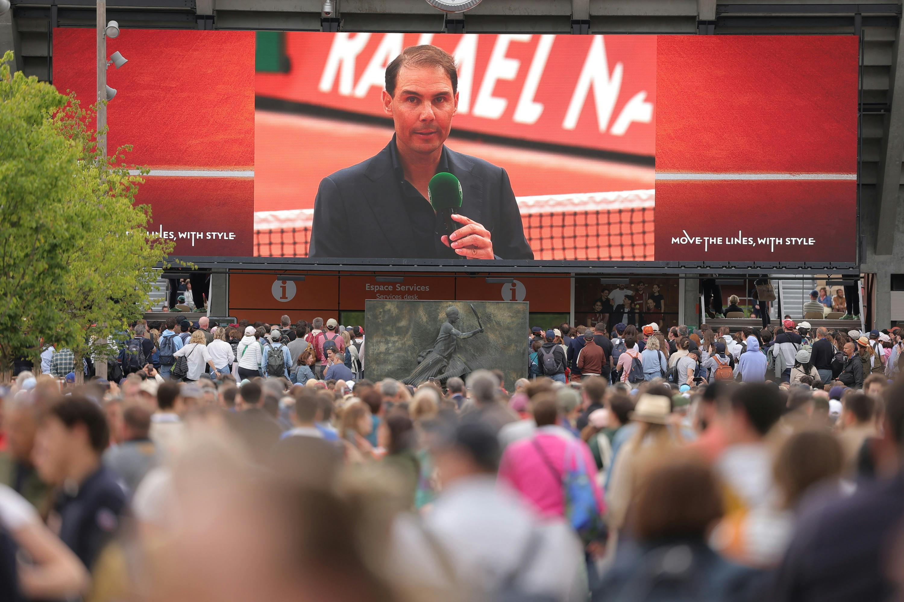 Rafael Nadal Foule / Cérémonie d'hommage Rafael Nadal Roland-Garros 2025