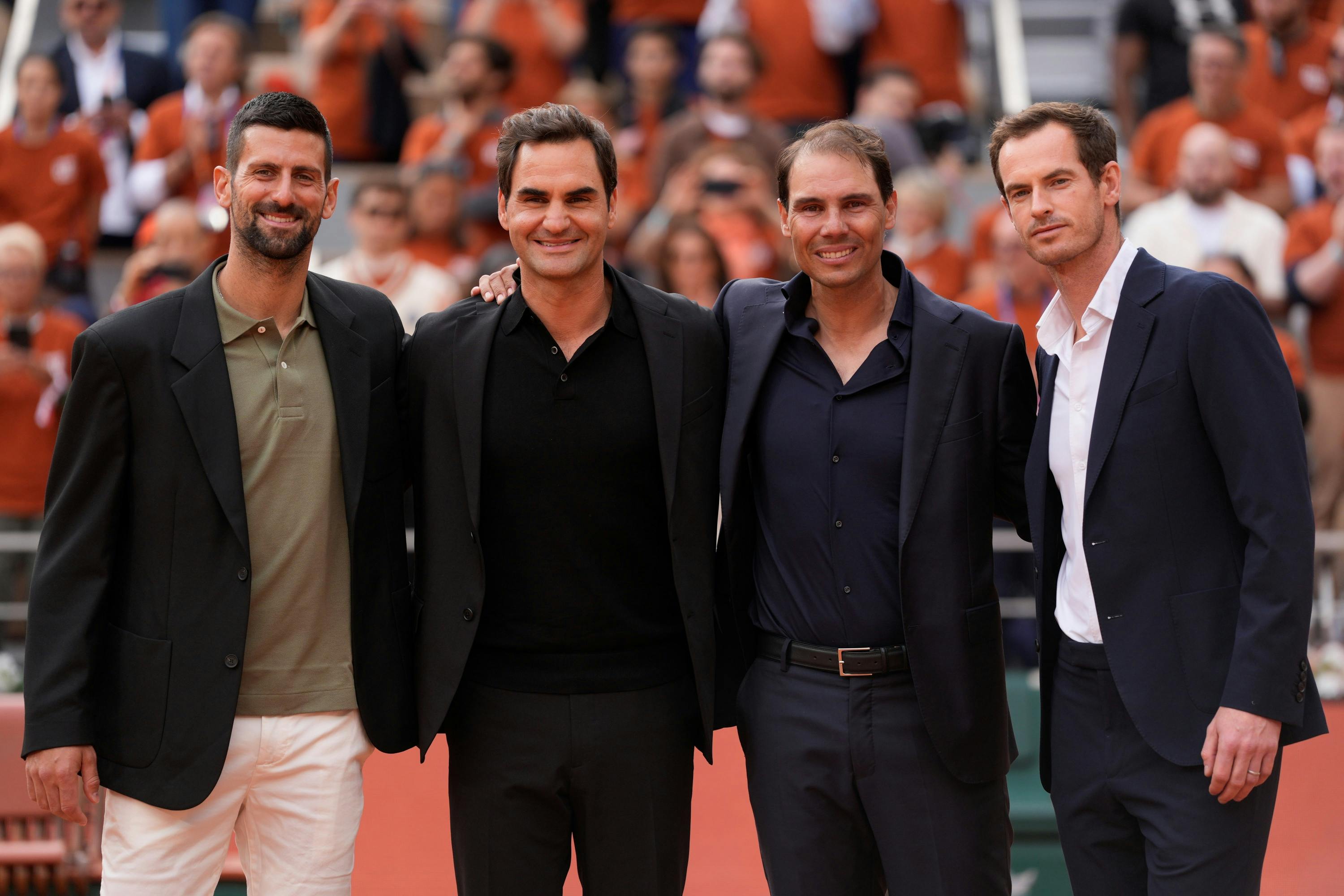 Novak Djokovic & Roger Federer & Rafael Nadal & Andy Murray / Cérémonie d'hommage Rafael Nadal Roland-Garros 2025