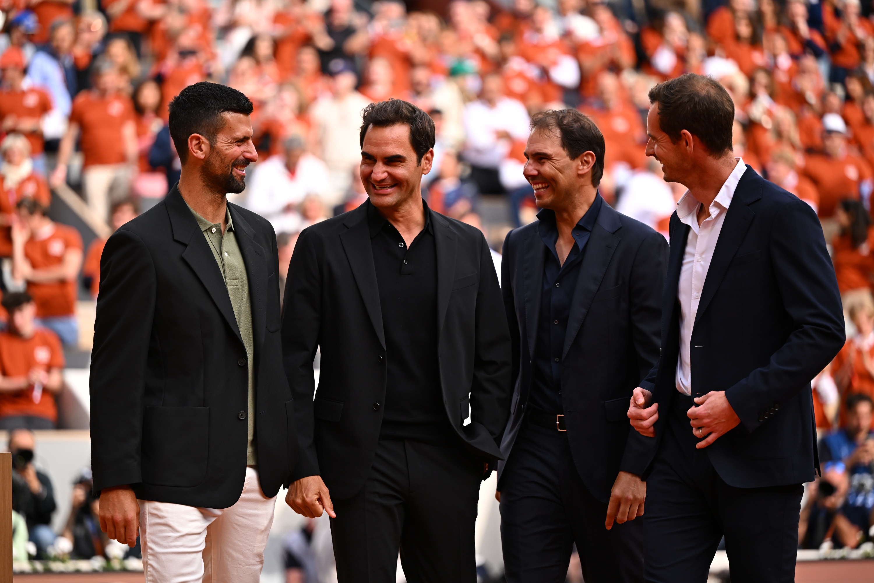 Novak Djokovic & Roger Federer & Rafael Nadal & Andy Murray / Cérémonie d'hommage Rafael Nadal Roland-Garros 2025