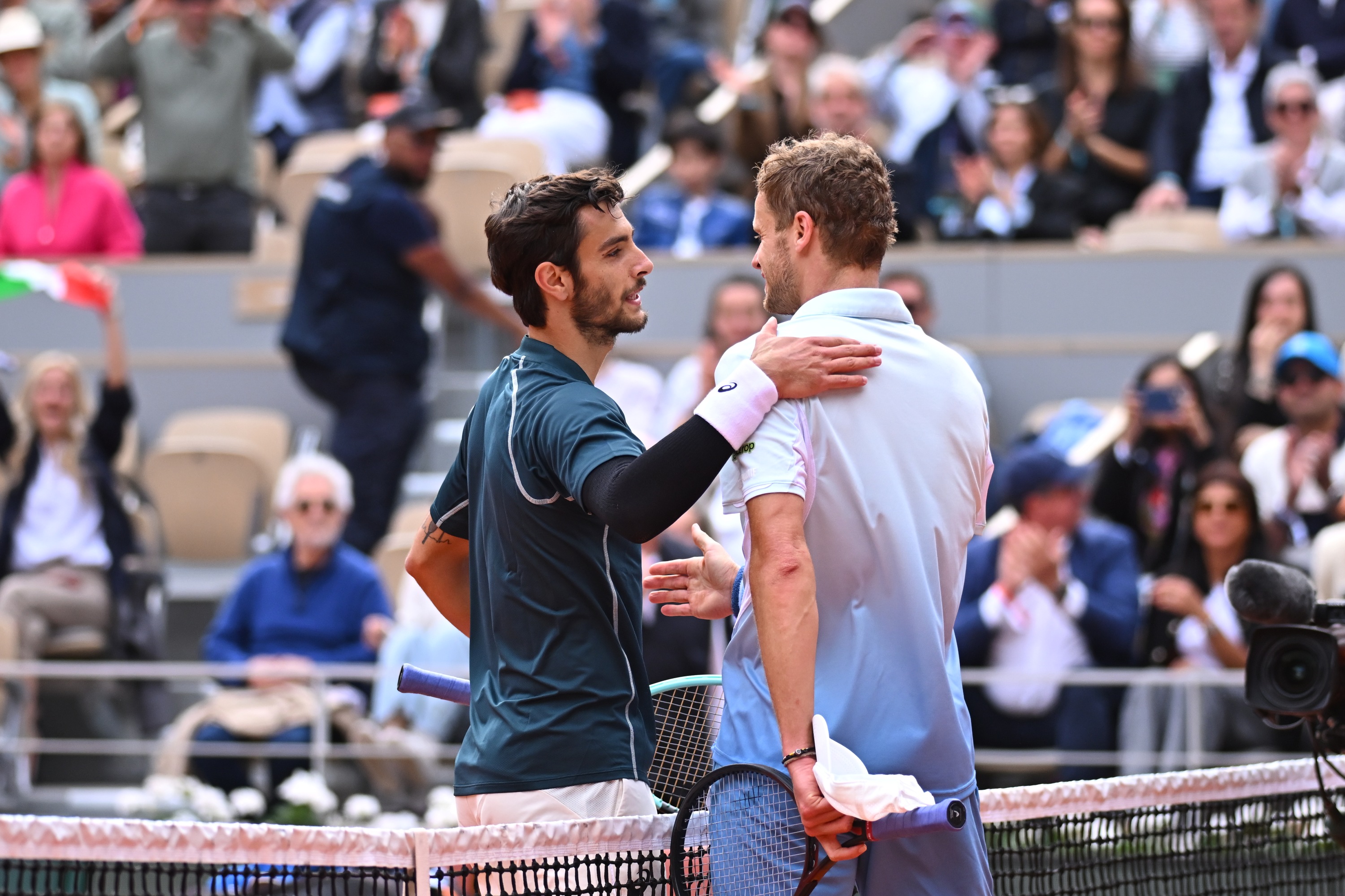 Lorenzo Musetti & Yannick Hanfmann Premier tour Roland-Garros 2025