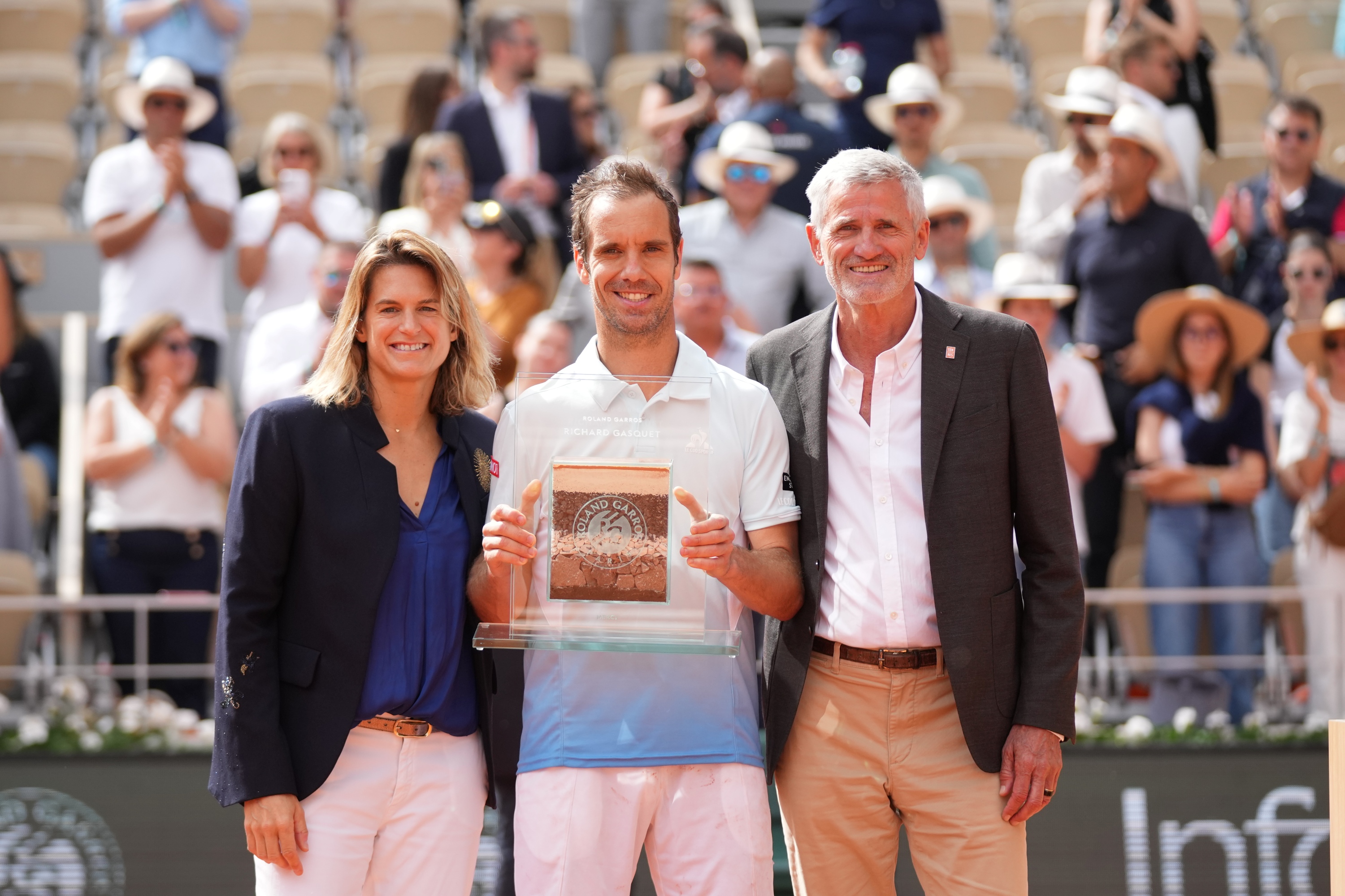 Amélie Mauresmo, Richard Gasquet et Gilles Moretton / Cérémonie hommage à Richard Gasquet