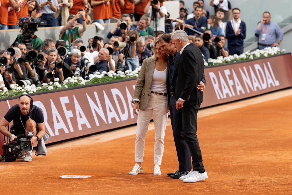 Amélie Mauresmo, Rafael Nadal et Gilles Moretton / Cérémonie hommage Roland-Garros 2025