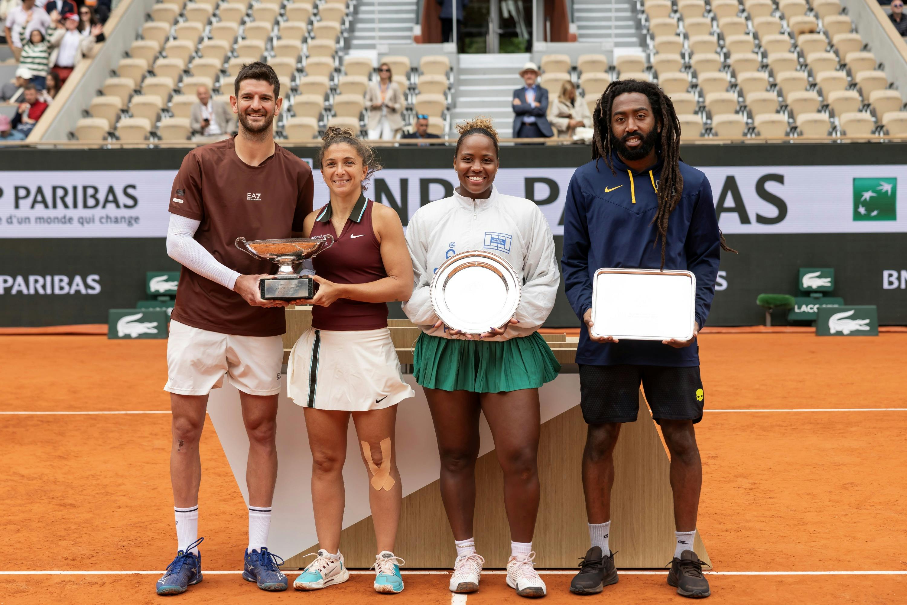 Andrea Vavassori Sara Errani & Taylor Townsend & Evan King / Finale, double mixte, trophées, Roland-Garros 2025