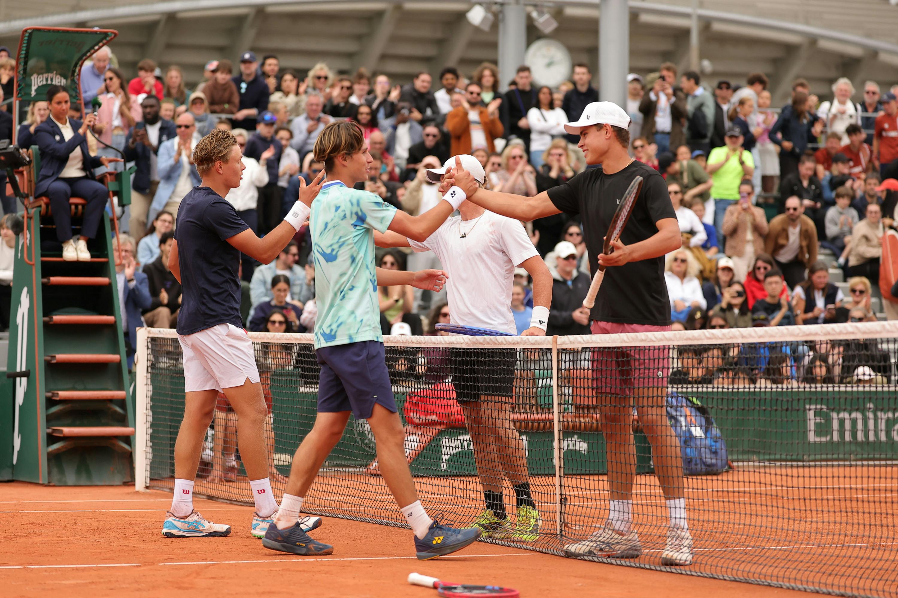 Oskari Paldanius, Alan Wazny, Noah Johnston, Benjamin Willwerth boys' doules final RG2025