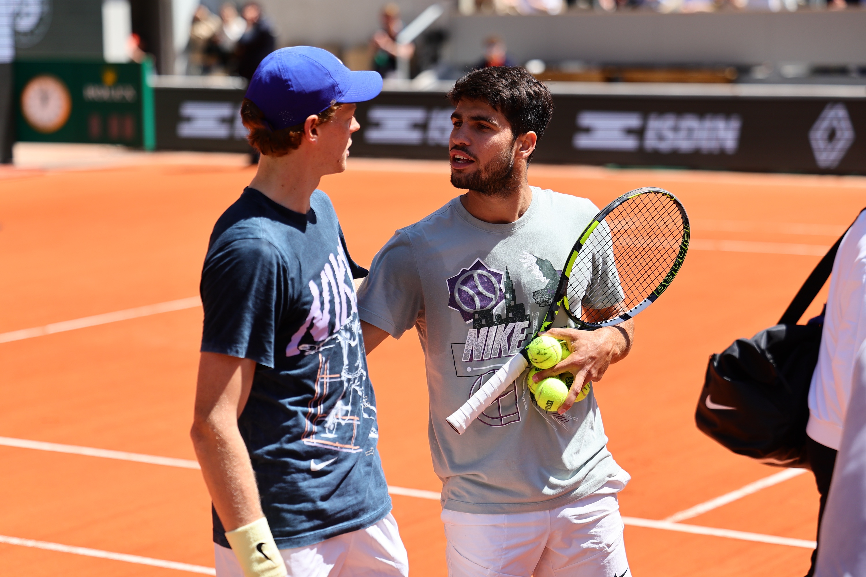 Jannik Sinner & Carlos Alcaraz / Entraînement, Roland-Garros 2025