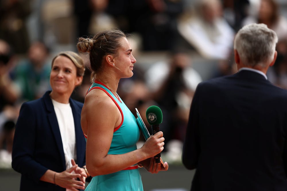 Aryna Sabalenka, Finale, simple dames, remise des trophées, Roland-Garros 2025 