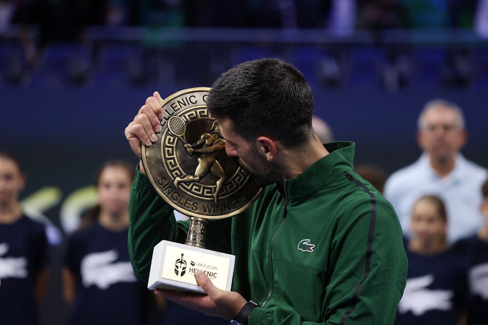 Novak Djokovic / Photocall trophée Athènes Novak Djokovic / Photocall trophée Athènes
