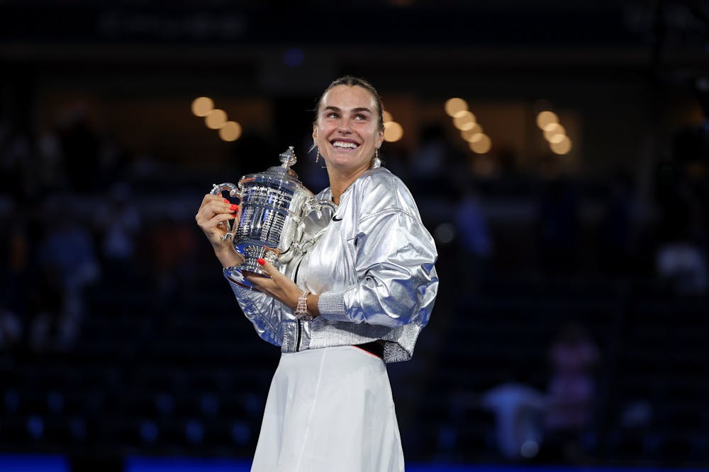 Aryna Sabalenka / Photocall trophée US Open 2025