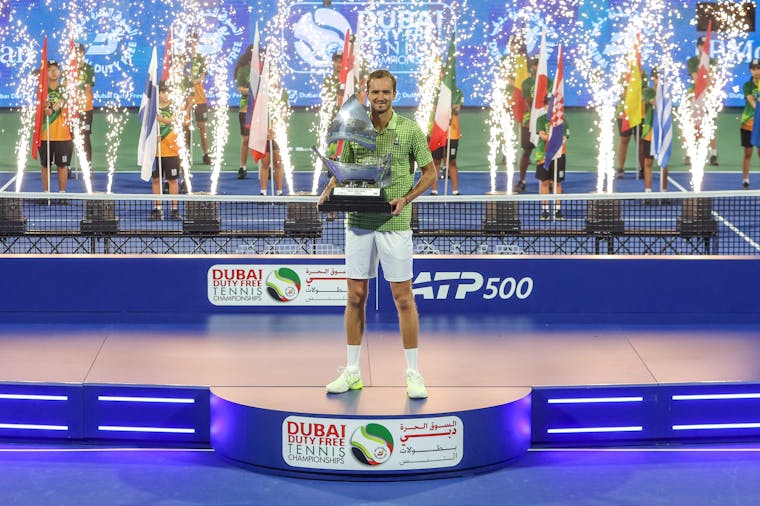 Daniil Medvedev / Photocall trophée ATP 500 Dubaï 2026 Daniil Medvedev / Photocall trophée ATP 500 Dubaï 2026
