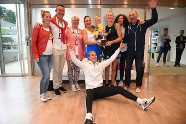 Kristina Mladenovic, Timea Babos and entourage