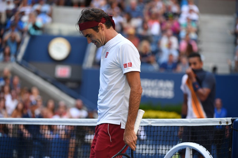 Roger Federer and Nick Kyrgios at the US Open 2018
