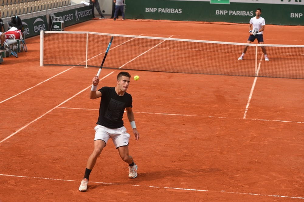 Roland-Garros 2018, Borna Coric, Novak Djokovic, entraînement, practice