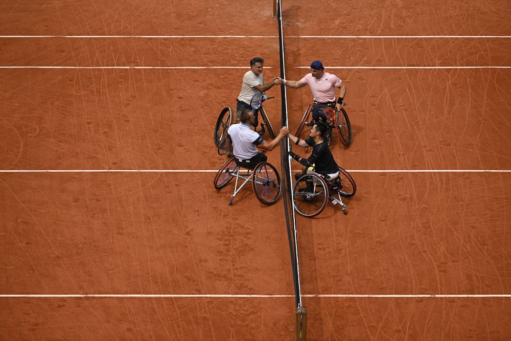 Stéphane Houdet, Nicolas Peifer, Gustavo Fernandez, Shingo Kunieda, tennis-fauteuil messieurs, demi-finales, Roland-Garros 2022
