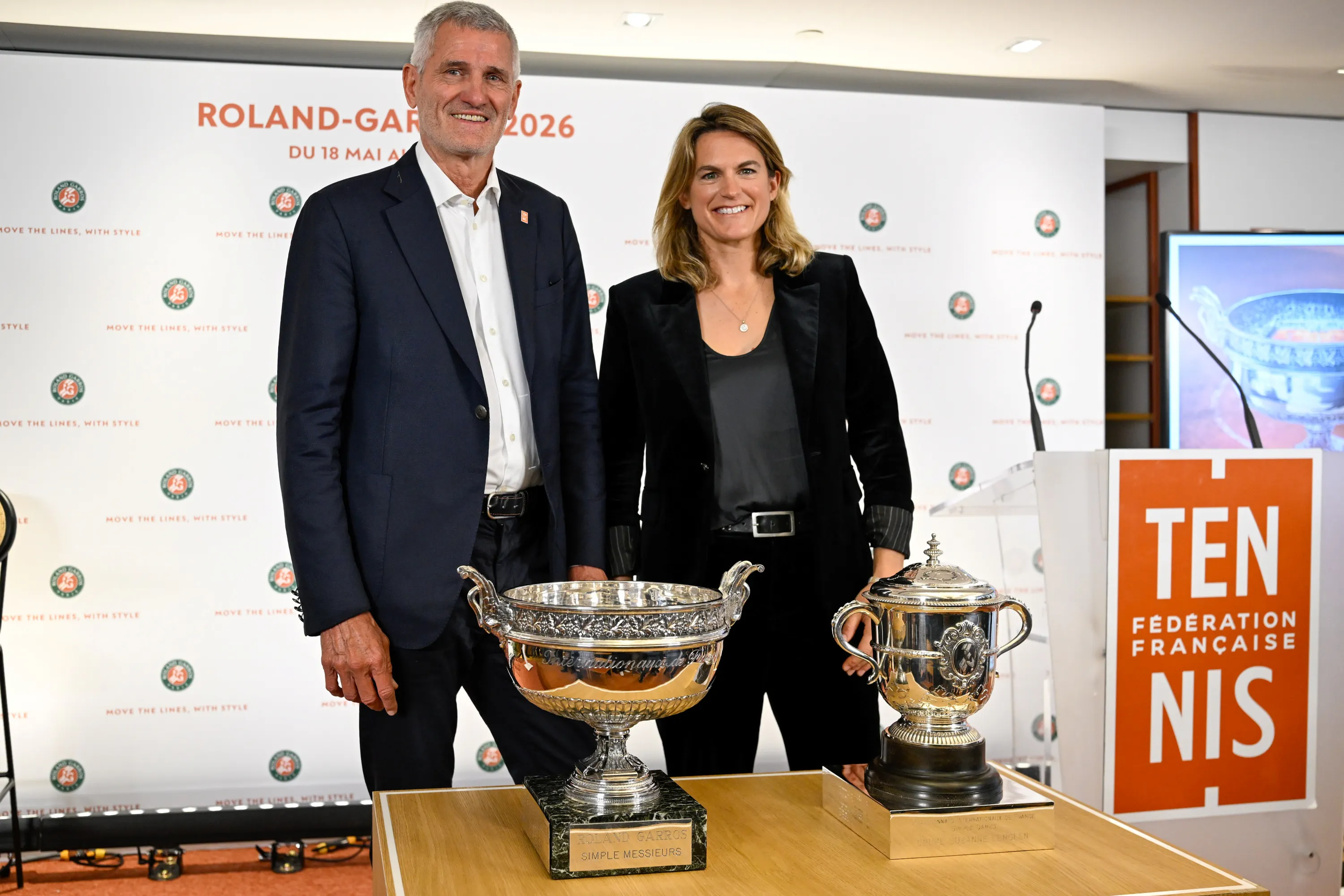 Gilles Moretton & Amélie Mauresmo / Conférence de presse Roland-Garros 2026