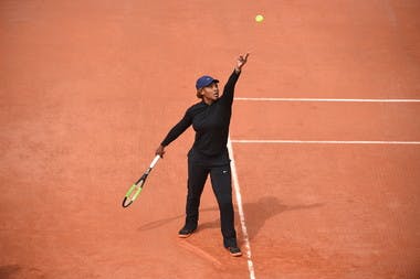Serena Williams practises at Roland-Garros 
© Corinne Dubreuil / FFT