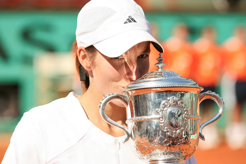 Justine Henin / Photocall trophée Roland-Garros 2006