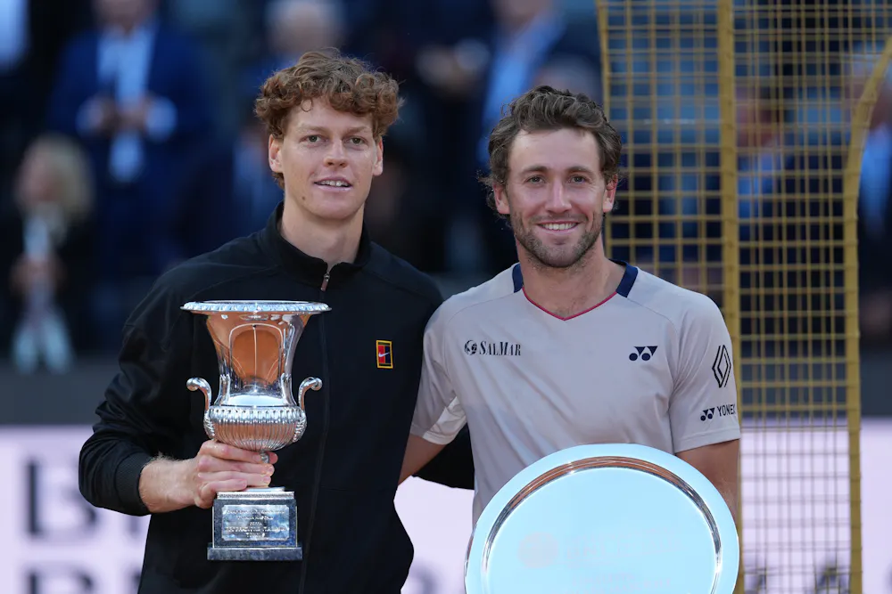 Jannik Sinner & Casper Ruud / Photo trophée - Masters 1000 Rome 2026