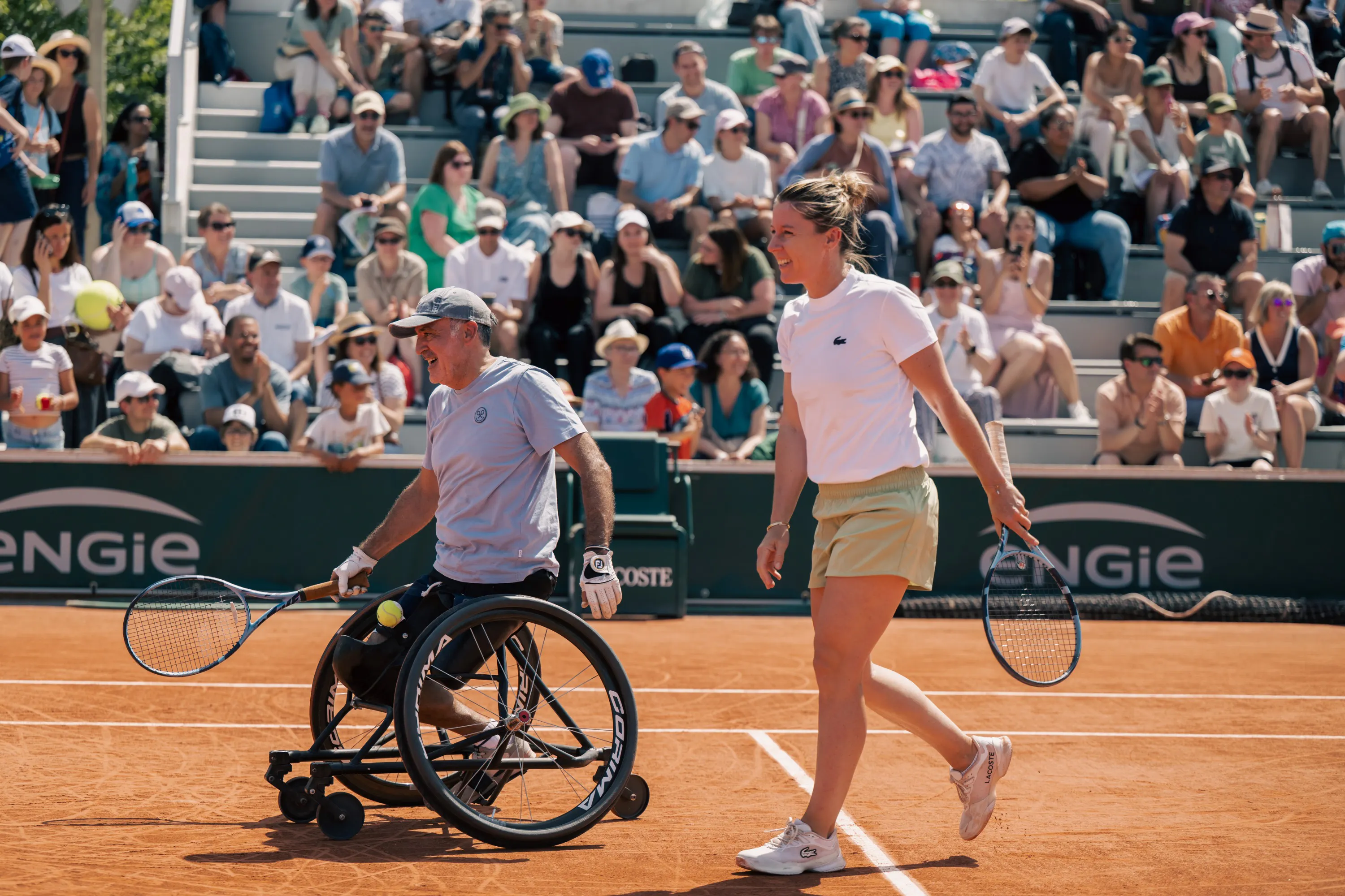 Stéphane Houdet - Pauline Parmentier / Exhibition tennis-fauteuil / Journée Yannick Noah - Roland-Garros 2026 