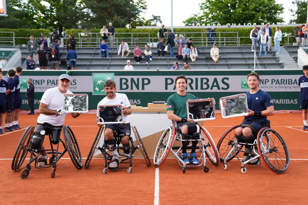 Stéphane Houdet, Martin de La Puente, Gordon Reid & Alfie Hewett / Tennis-fauteuil - double messieurs - finale - trophées - Roland-Garros 2026 
