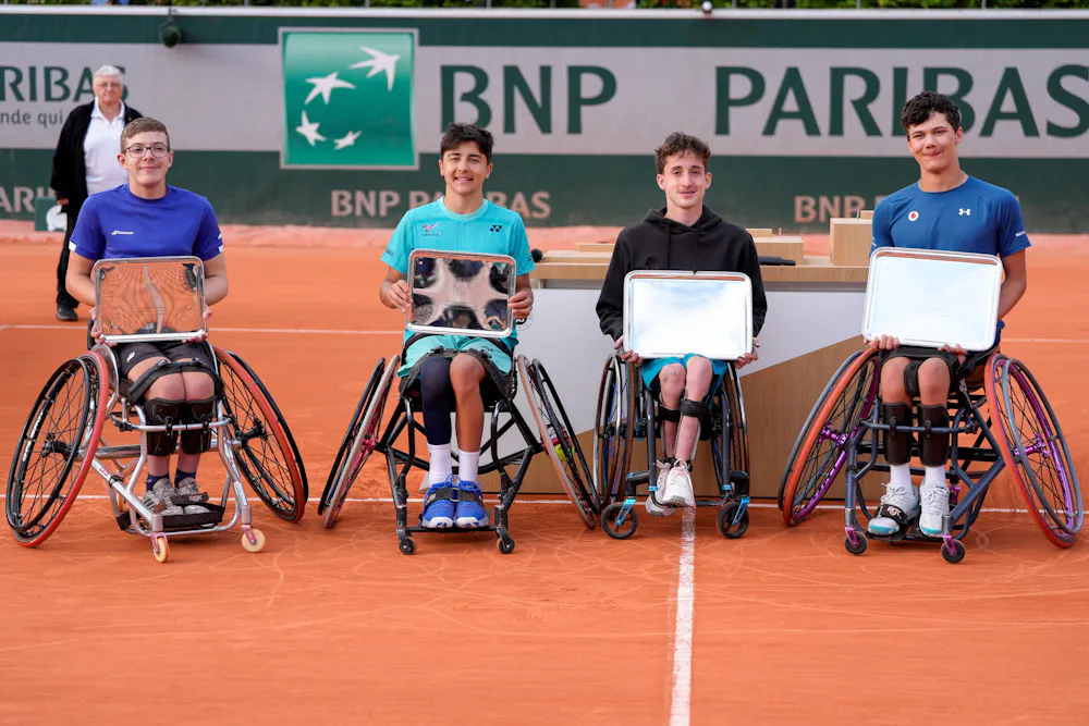 Will Barton, Lucas John De Gouveia, Alexander Lantermann & Matthew Knoesen / Tennis-fauteuil - double garçons - finale - trophées - Roland-Garros 2026  