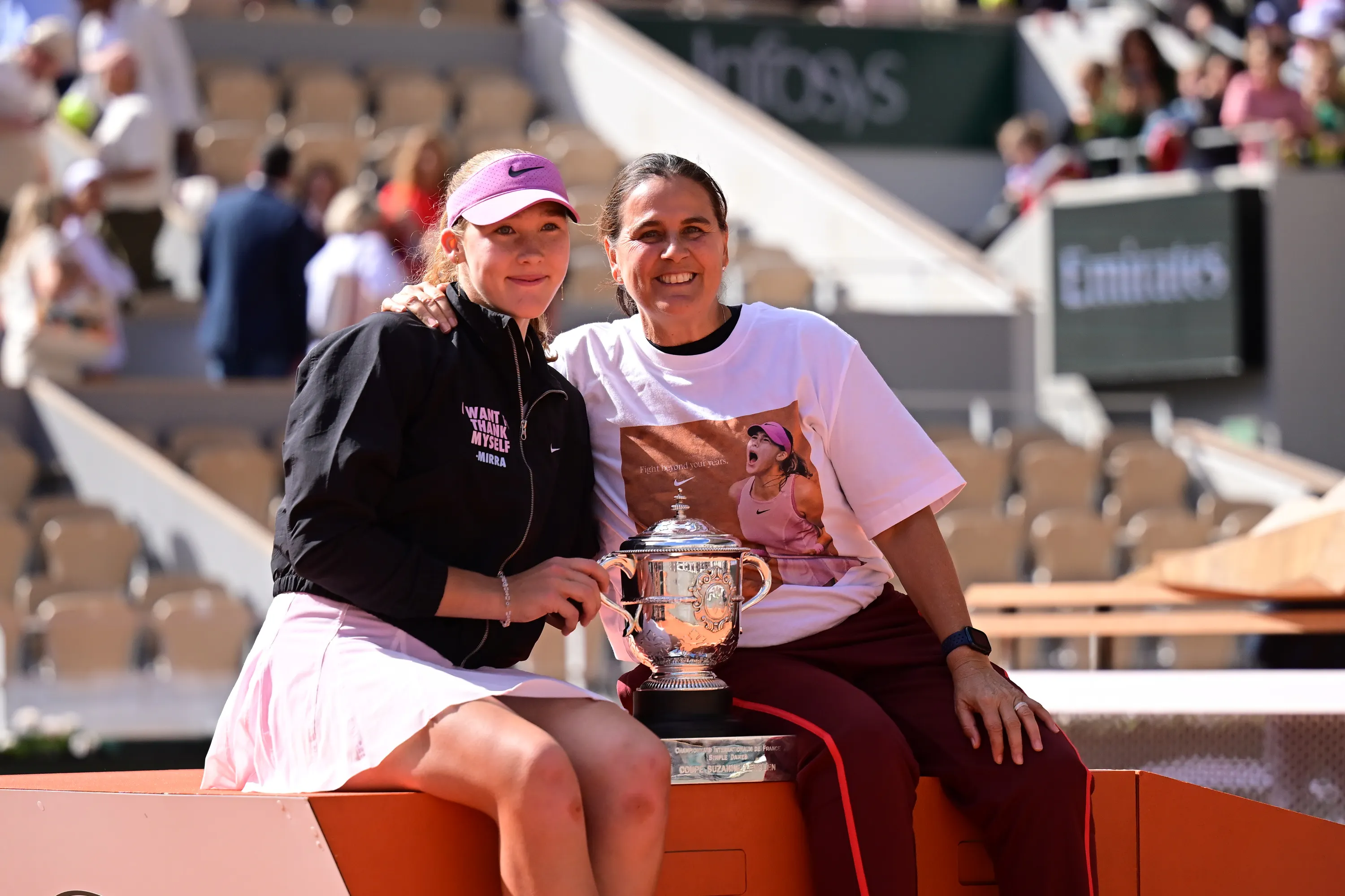 Mirra Andreeva & Conchita Martinez / Finale - trophées - Roland-Garros 2026
