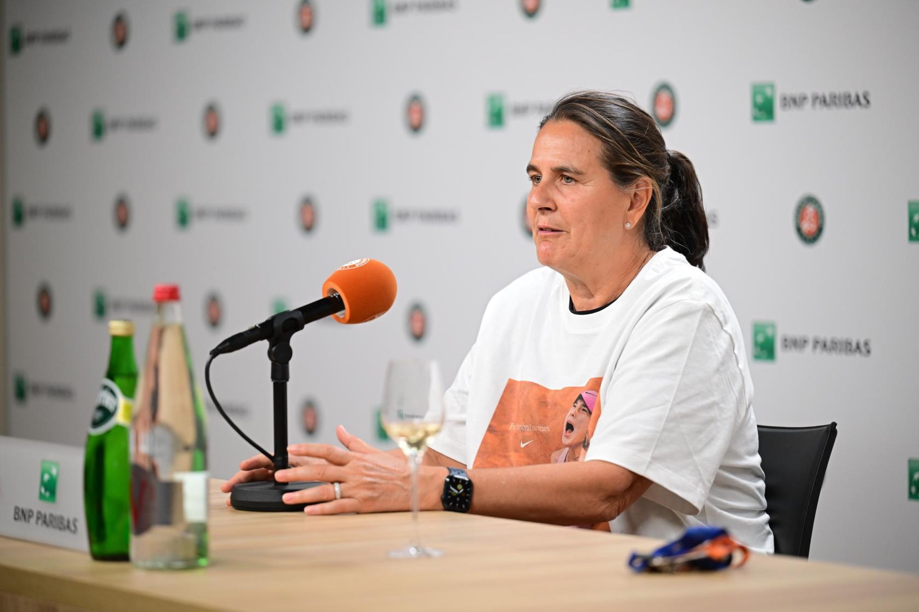 Conchita Martinez, coach, women's final, Roland-Garros 2026