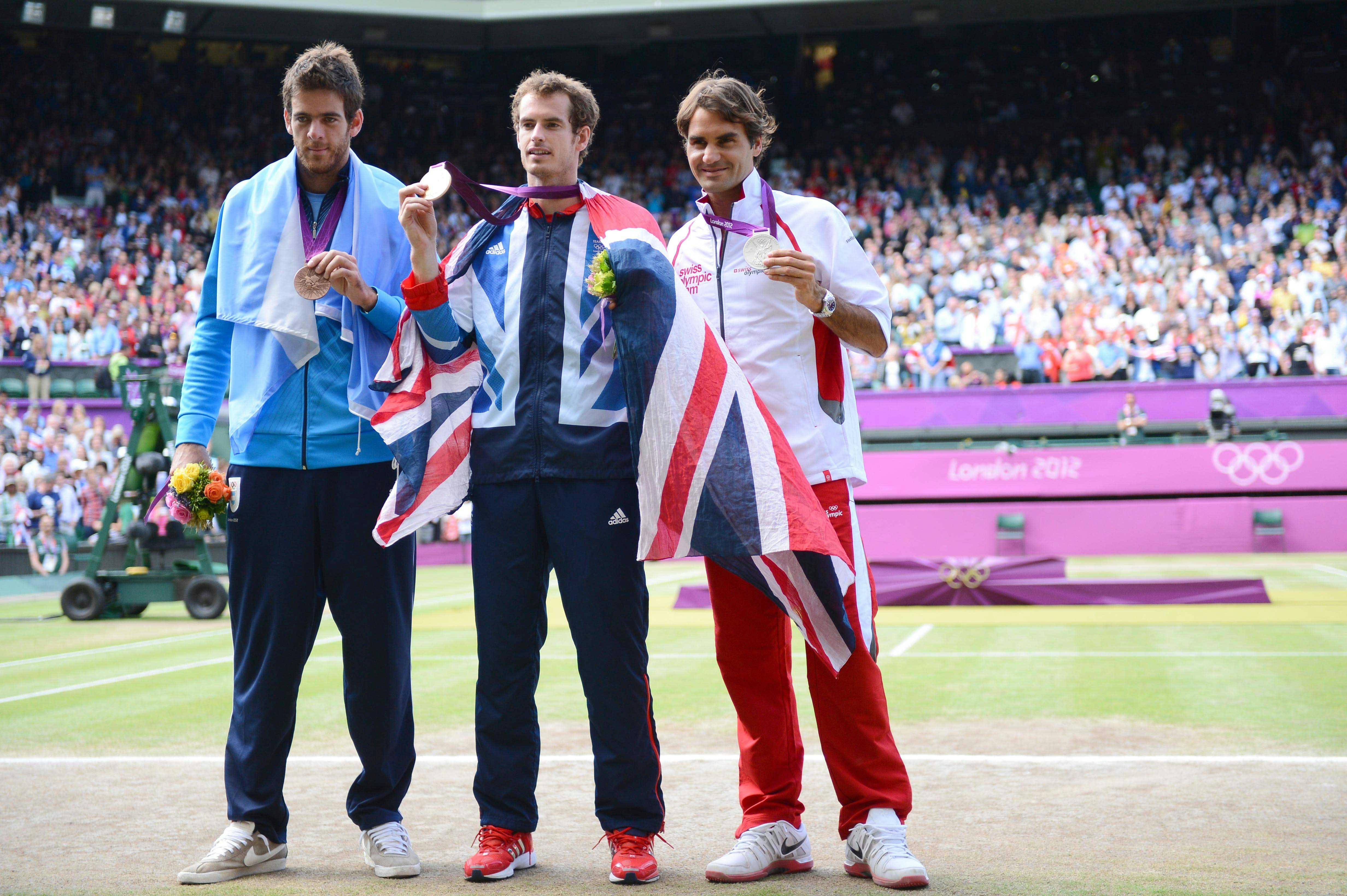 Juan Martin Del Potro, Andy Murray & Roger Federer / JO Londres 2012