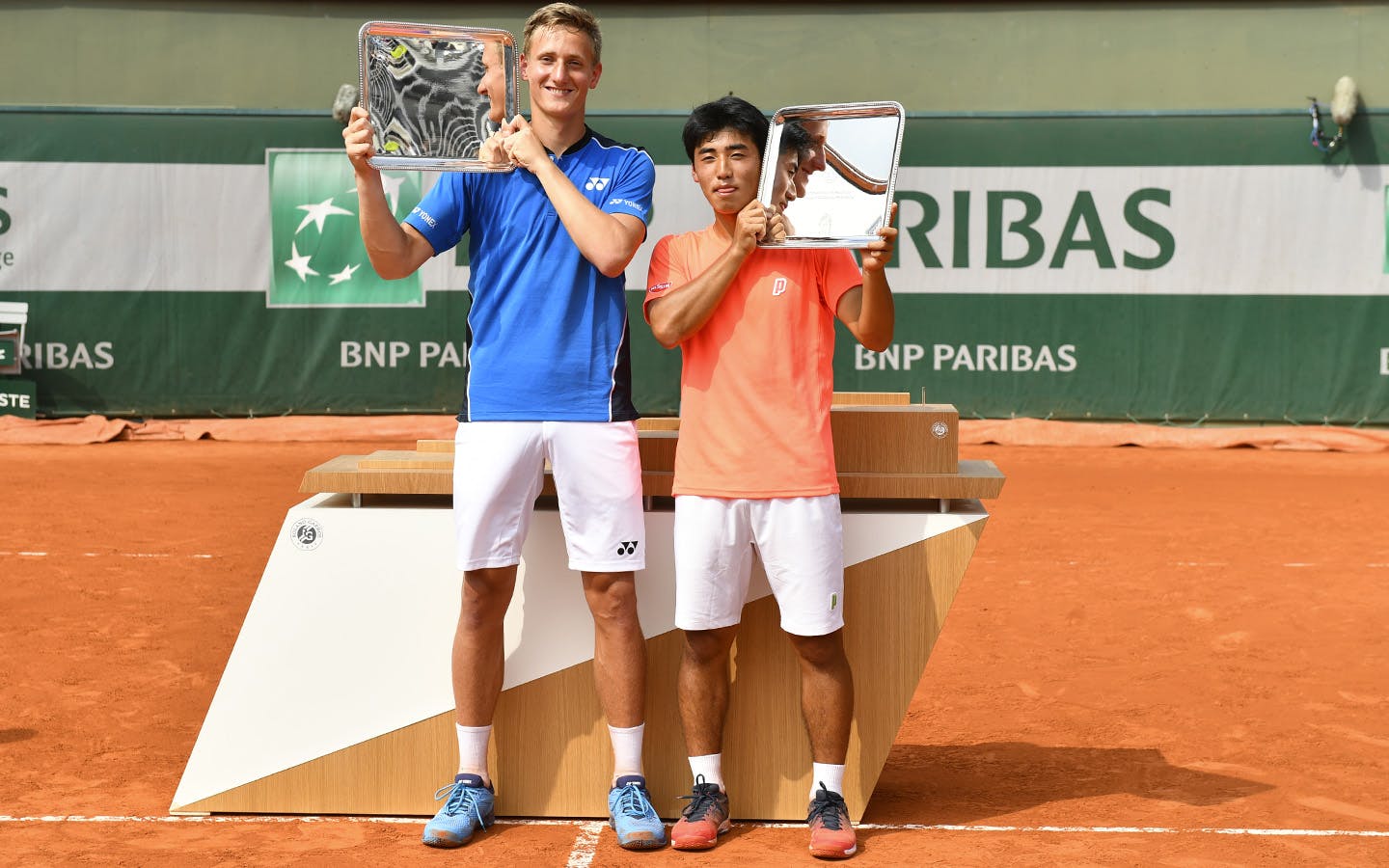 Ondrej Styler et Naoki Tajima, double juniors garçons Roland-Garros 2018
