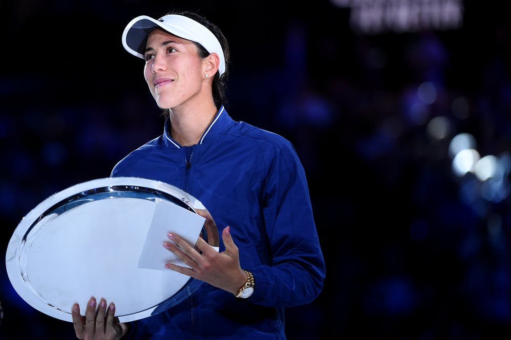 Garbiñe Muguruza a bit sad with her finalist plate after 2020 Australian Open's final.