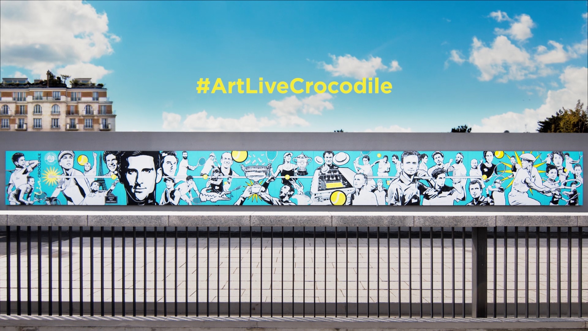 Fresque Lacoste Art Live Crocodile pour Roland-Garros 2020