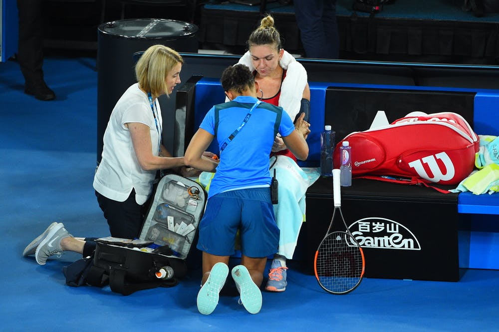 Simona Halep suffering from dehydration at the Australian Open 2019