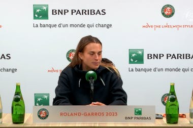 Aryna Sabalenka, press R1, Roland-Garros 2023