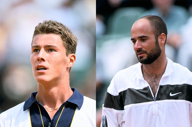 Safin VS Agassi during first round at Roland-Garros 1998