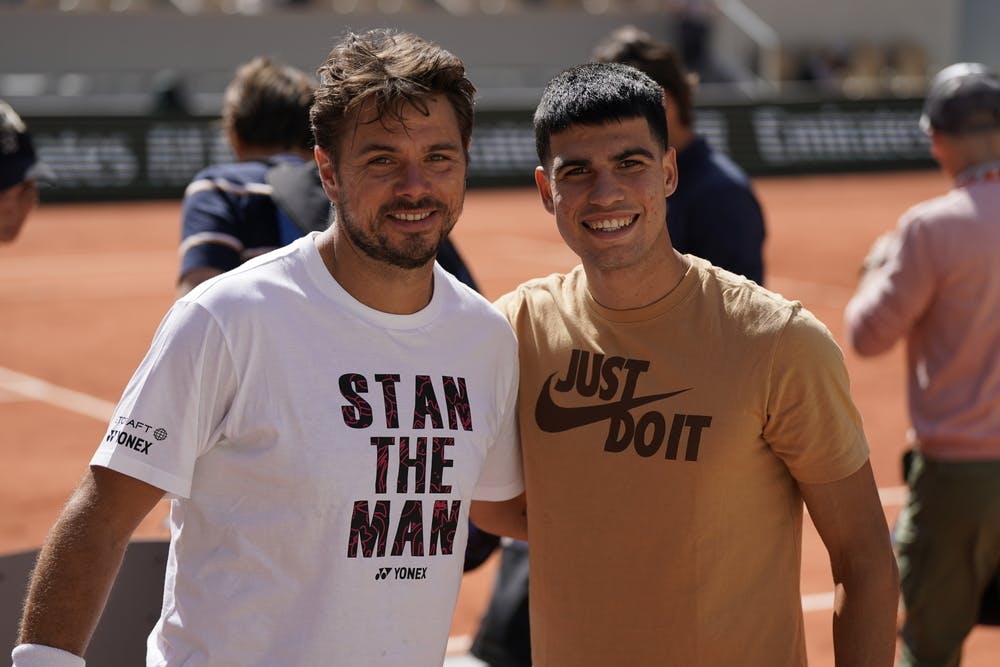 Stan Wawrinka, Carlos Alcaraz, Roland-Garros 2023, practice