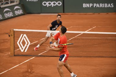 Carlos Alcaraz, Novak Djokovic, Roland Garros 2022, practice May 20