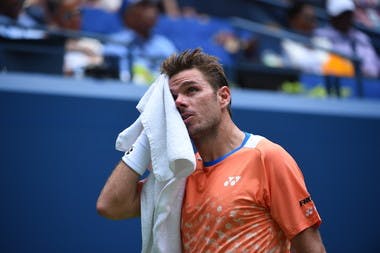 Stan Wawrinka in the first round of the 2018 US Open.