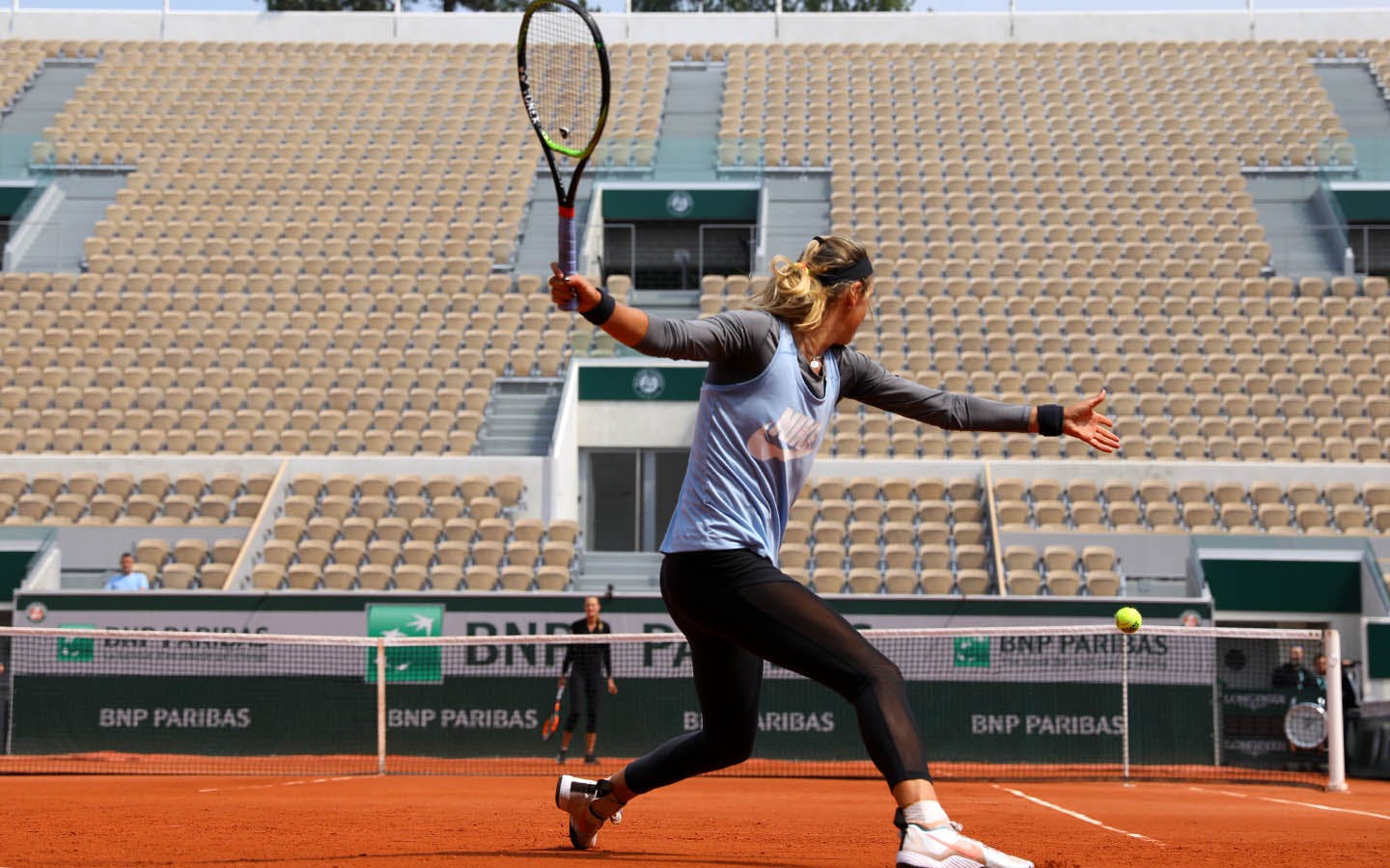 Victoria Azarenka Kristina Mladenovic Roland-Garros 2018 entraînement training