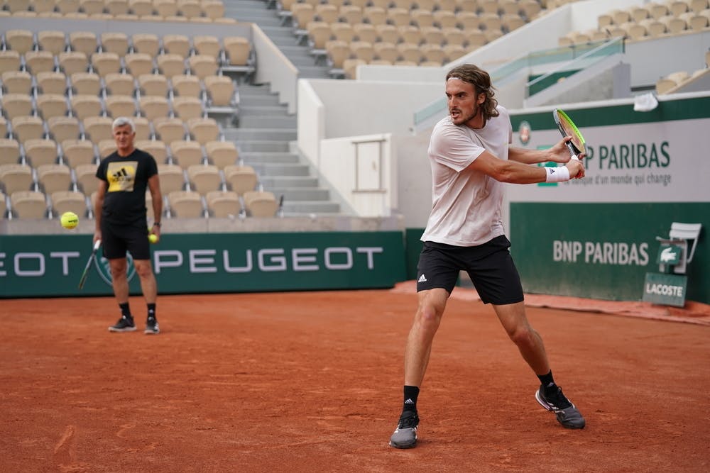 Stefanos Tsitsipas, Roland Garros 2021, practice
