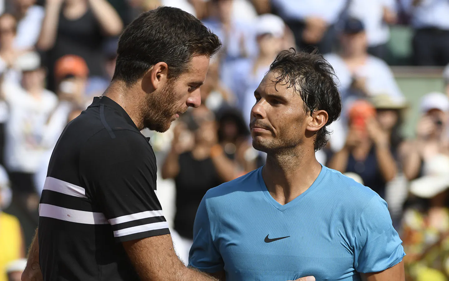 Juan Martin del Potro et Rafael Nadal, Roland-Garros 2018
