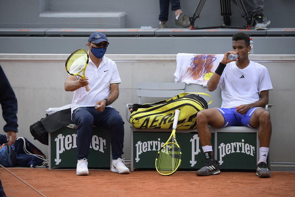 Felix Auger-Aliassime and Toni Nadal, Roland Garros 2021, practice