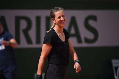 Victoria Azarenka smiling at Roland-Garros 2019