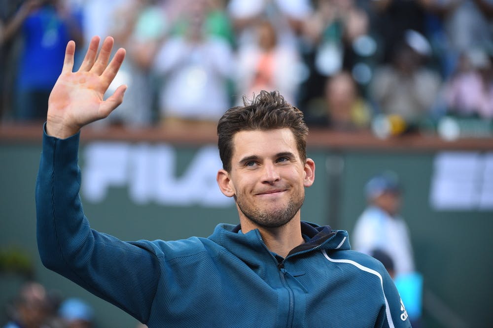 Dominic Thiem wawing after his win in Indian Wells 2019