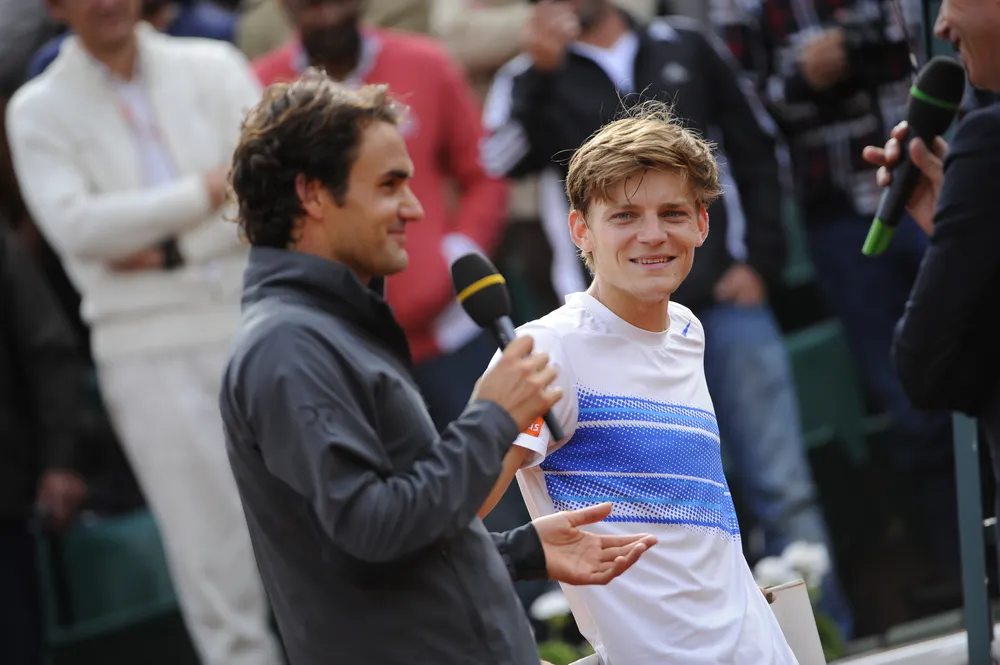 Roger Federer, David Goffin, Roland Garros 2012, fourth round Roger Federer, David Goffin, Roland Garros 2012, fourth round