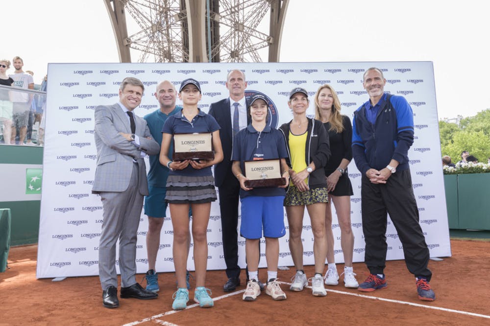 Longines Future Tennis aces Paris Roland-Garros in the City Eiffel tower.