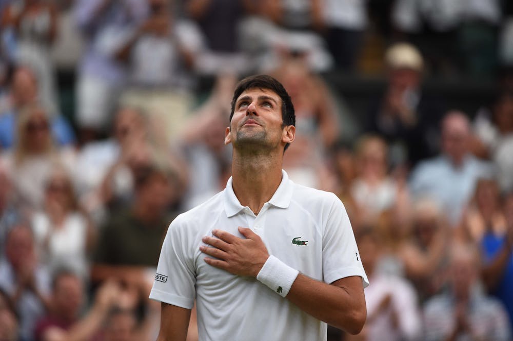 Novak Djokovic joy Wimbledon 2018