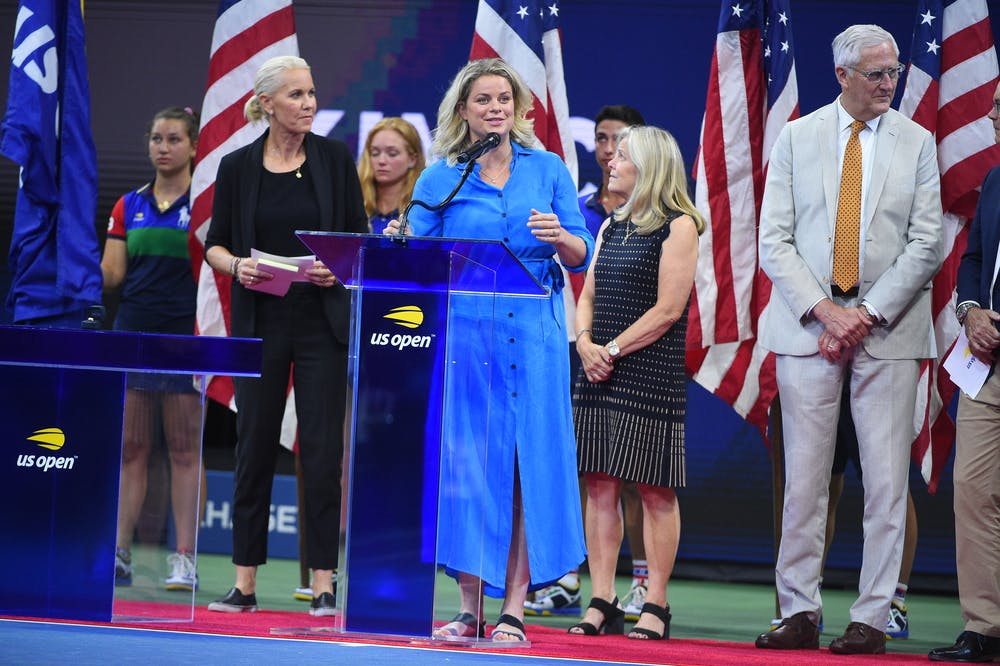Kim Clijsters inducted to the US Open Court of Champions.