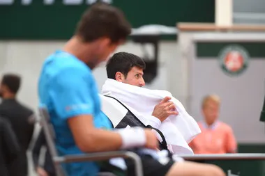 Dominic Thiem and Novak Djokovic