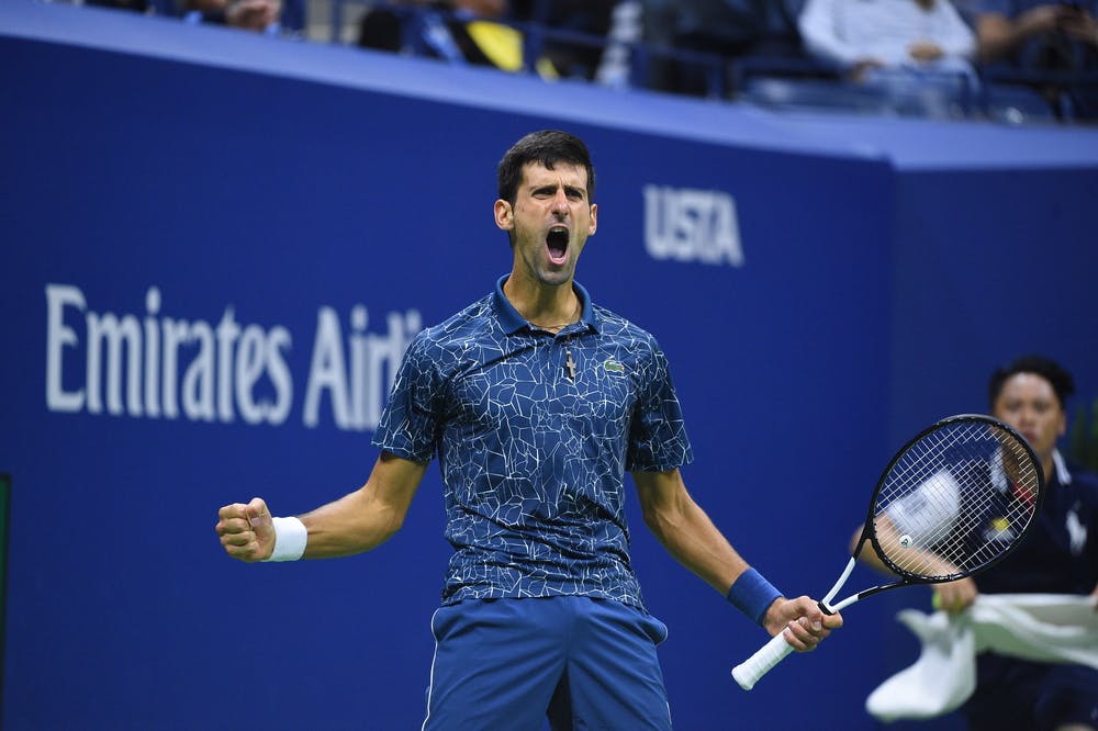 Novak Djokovic expresses rage and joy at the 2018 US Open.