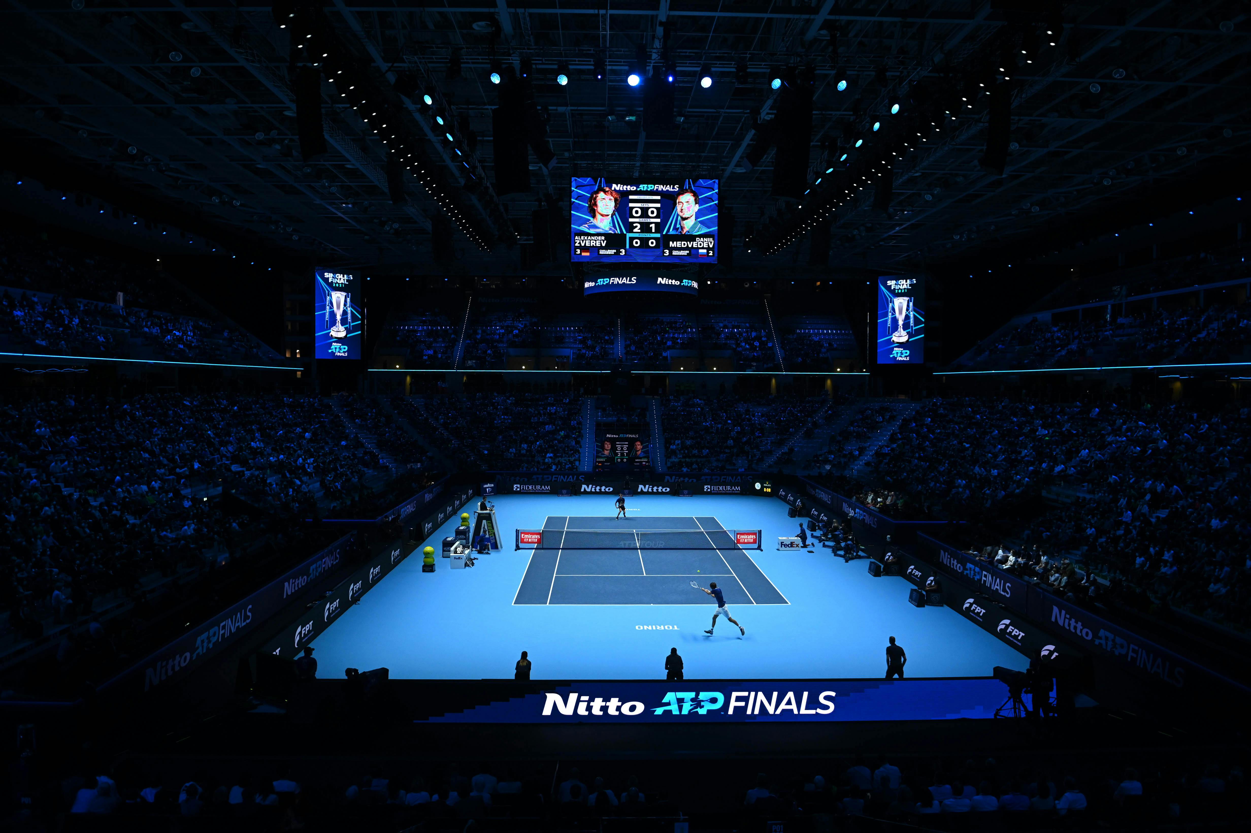 Overview of the Pala Alpitour during the fianl of the 2021 ATP Finals