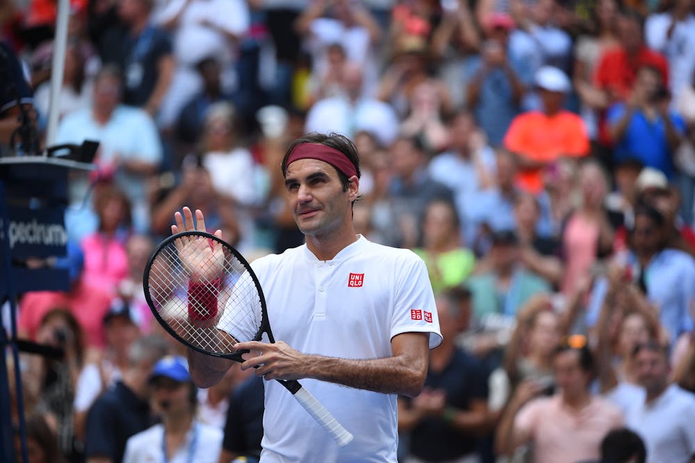Roger Federer applauses at the US Open 2018